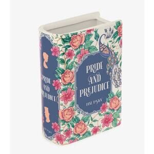 Pride & Prejudice Book-Shaped Decorative 7.5" Vase Steel Mill & Co Ceramic New